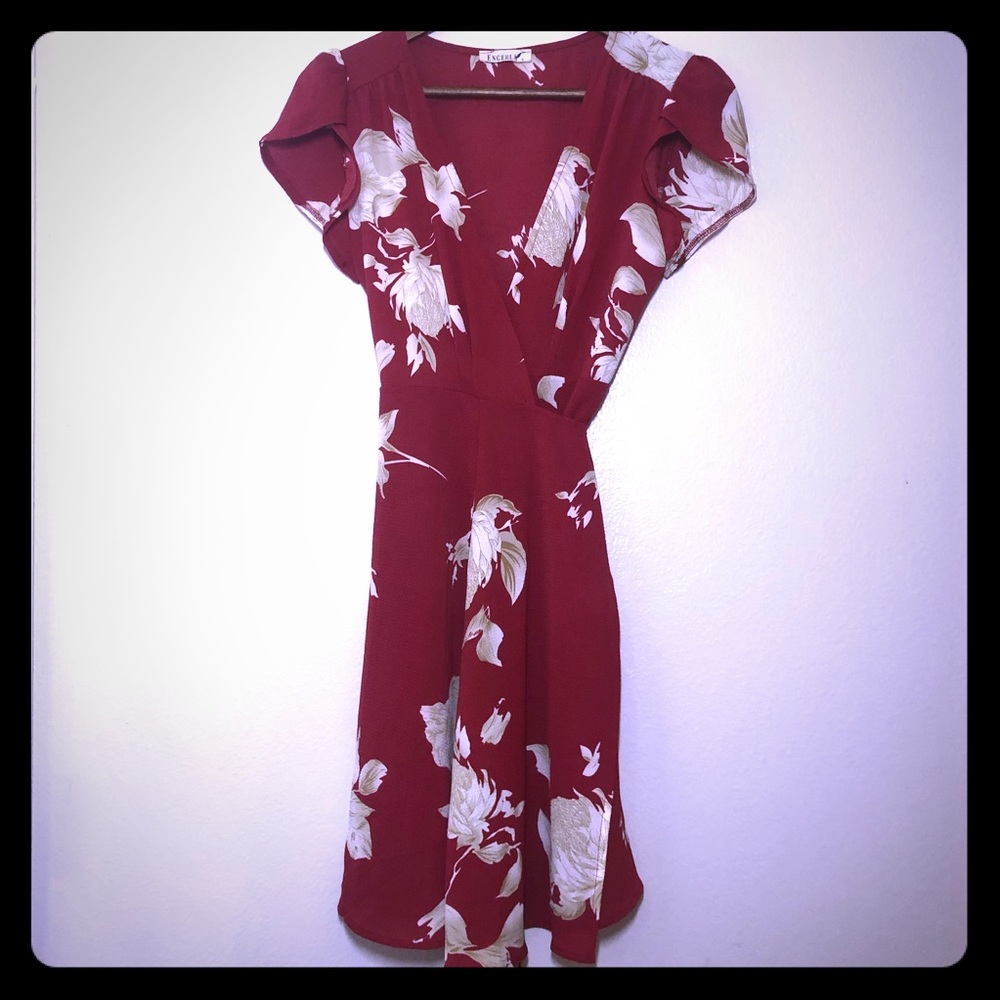 Red floral dress